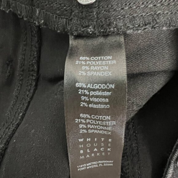 White House Black Market Cropped Jegging Black Womens Size 0 Zip Ankle - Picture 10 of 10